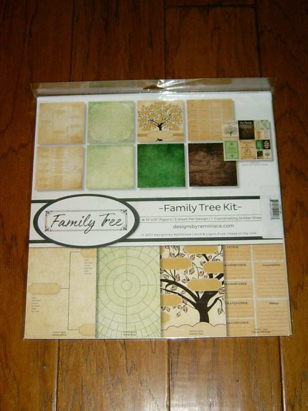 FAMILY TREE Collection Kit 12X12 Scrapbooking Kit Reminisce, NEW WITH TAG